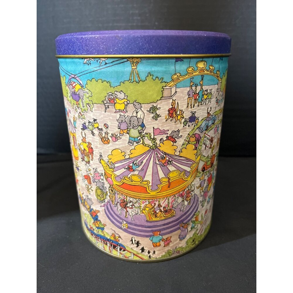 Carnival Capers Inspector Bear and Detective Trunk Vintage Decorative Tin